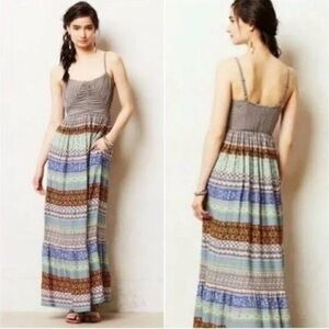 Anthropologie Lilka Boho Printed Midi Dress Size M